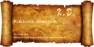 Kubicza Dominik névjegykártya