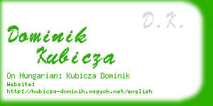 dominik kubicza business card